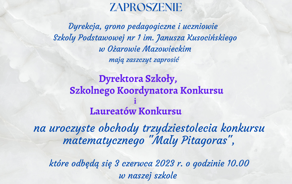 Zdjęcie do Zaproszenie "Mały Pitagoras"
